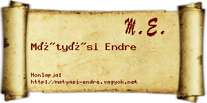 Mátyási Endre névjegykártya