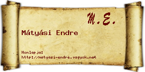 Mátyási Endre névjegykártya
