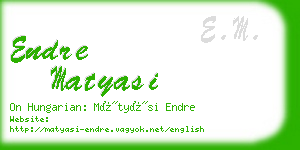 endre matyasi business card